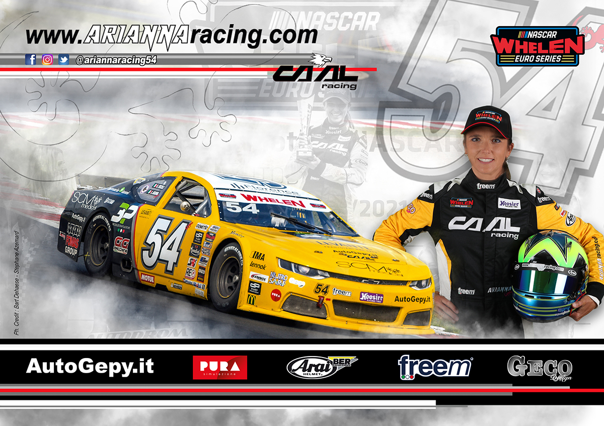 Cartolina fronte 2021 Arianna Casoli Ary NASCAR 14 54